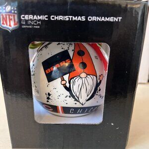 Chicago Bears NFL Christmas Gnome Ornament • 4″ Ceramic Football Decor